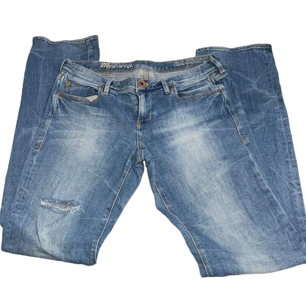 Madewell Medium Wash‎ Straight Leg Distressed Jeans - Size 28 x 34